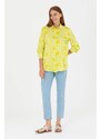 U.S. Polo Assn. Kadın Neon Sarı Uzun Kollu Gömlek