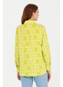 U.S. Polo Assn. Kadın Neon Sarı Uzun Kollu Gömlek