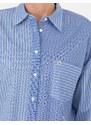 Pierre Cardin Mavi Oversize Uzun Kollu Gömlek