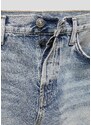 Mango Kadın Düşük Belli Paçaları Yırtıklı Girfriend Jean Pantolon Orta Vintage Mavi