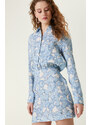 NetWork Mavi Desenli Mini Elbise